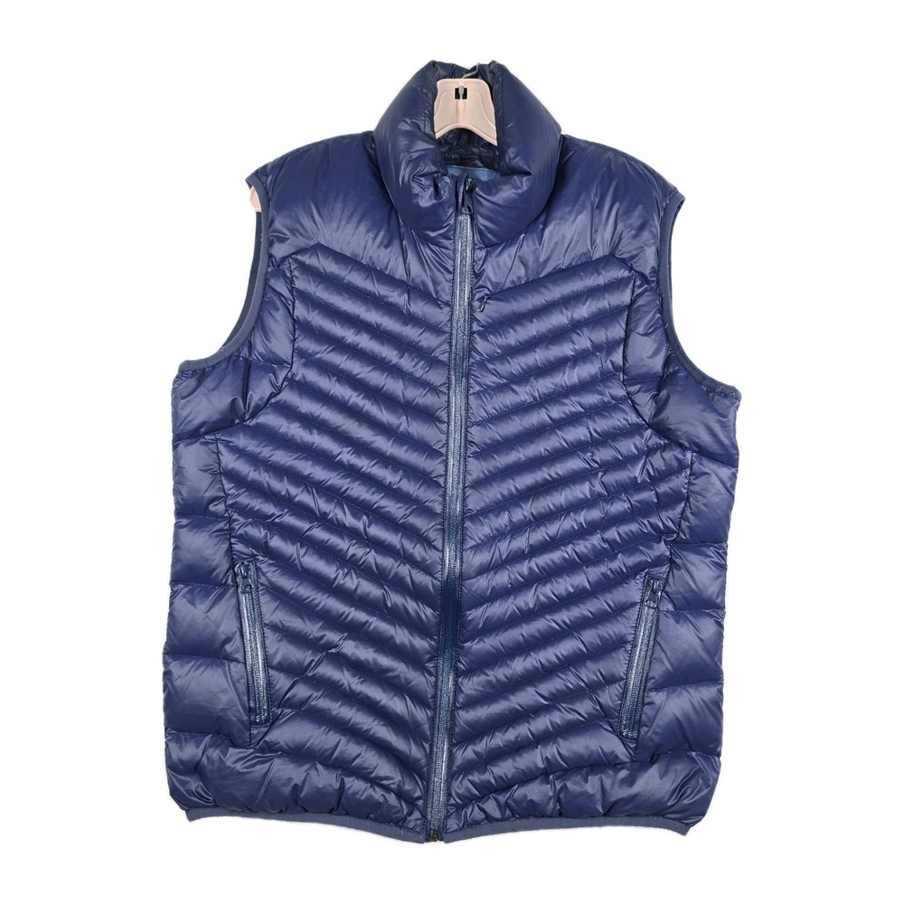Jetlag Men's Size Large Navy Blue Genuine Down Puffer Vest Jacket